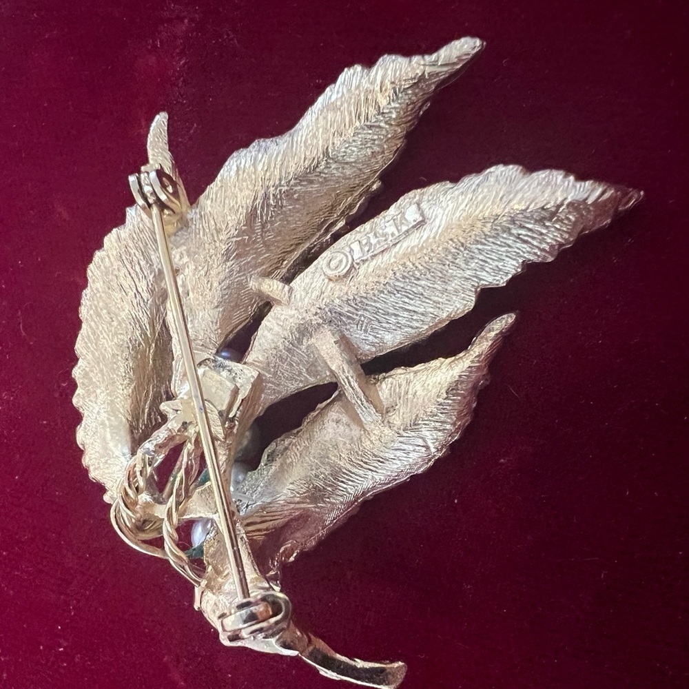 Vintage signed BSK pearl brooch - Picture 3 of 4